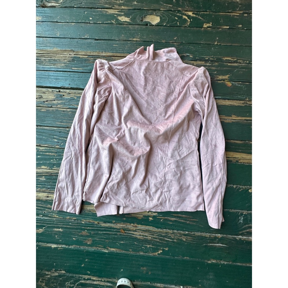 Mote Blush Pink Faux Suede Draped Zip Front Jacket Medium